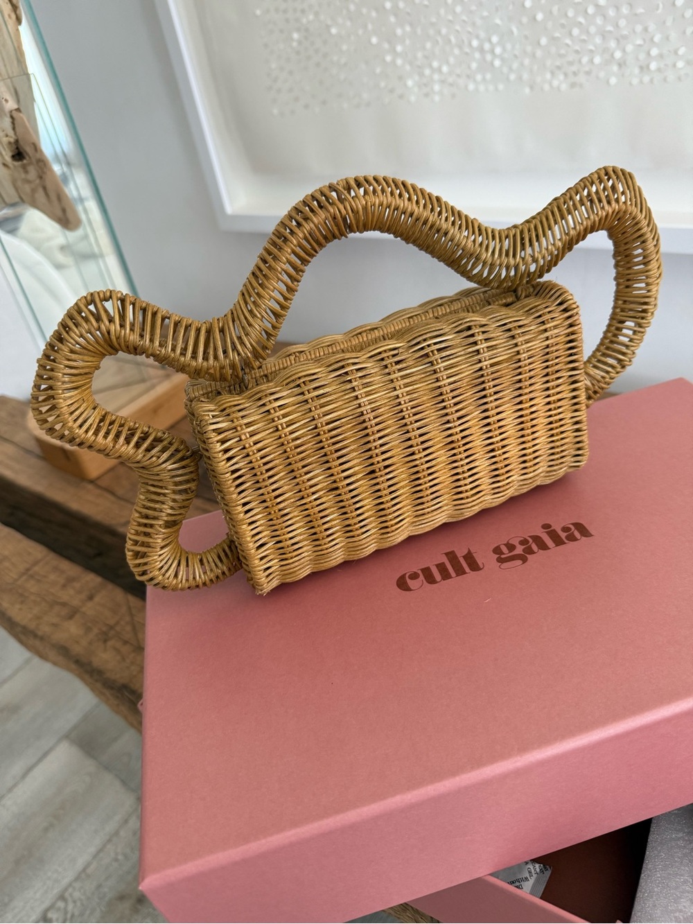 CULT GAIA Woven Rattan Handbag - Natural Tan - Picture 5 of 17